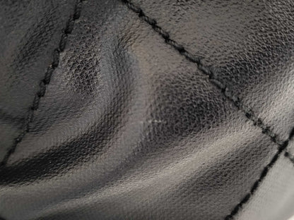 CHANEL Paris Biarritz Tote PM Coated Canvas Black with Silver Hardware A34208 Tote Bag