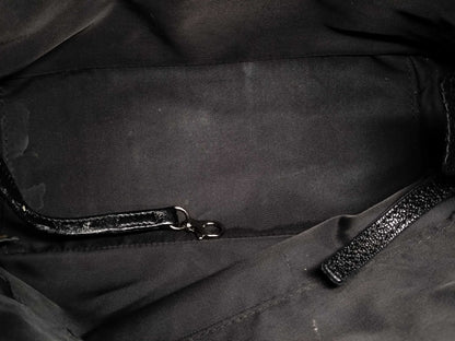 CHANEL Paris Biarritz Tote PM Coated Canvas Black with Silver Hardware A34208 Tote Bag