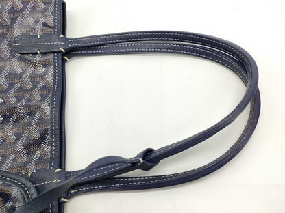 GOYARD Ange Mini Herringbone Navy Tote Bag