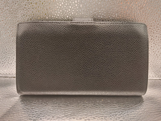 CHANEL Coco Mark Bifold Long Wallet with Seal, 6094776, Black Caviar Skin, with Certificate of Authenticity and Box
