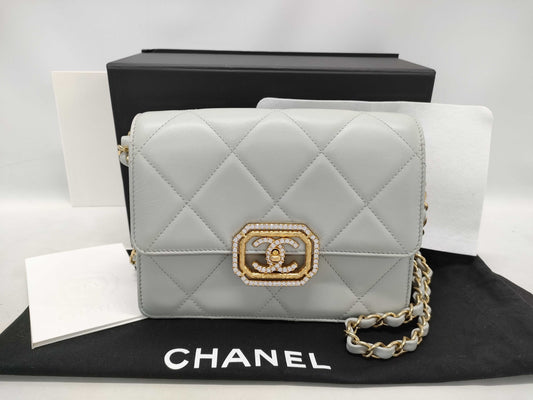 CHANEL Matelasse Coco Mark Rhinestone Shoulder Bag