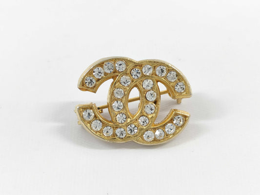 CHANEL Coco Mark Rhinestone Brooch Brooch