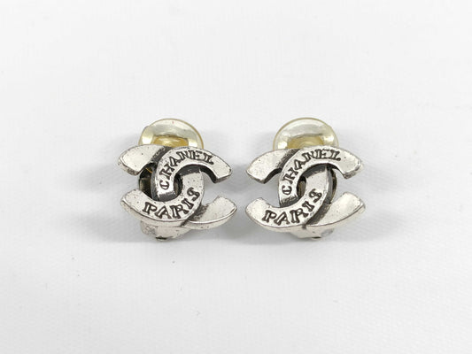 CHANEL Coco Mark Logo Earrings with Rice