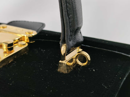 FENDI Velvet Box Handbag Black Handbag