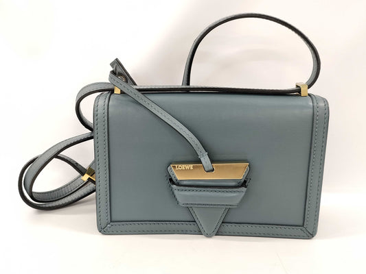 LOEWE Leather Barcelona Shoulder Bag, Blue
