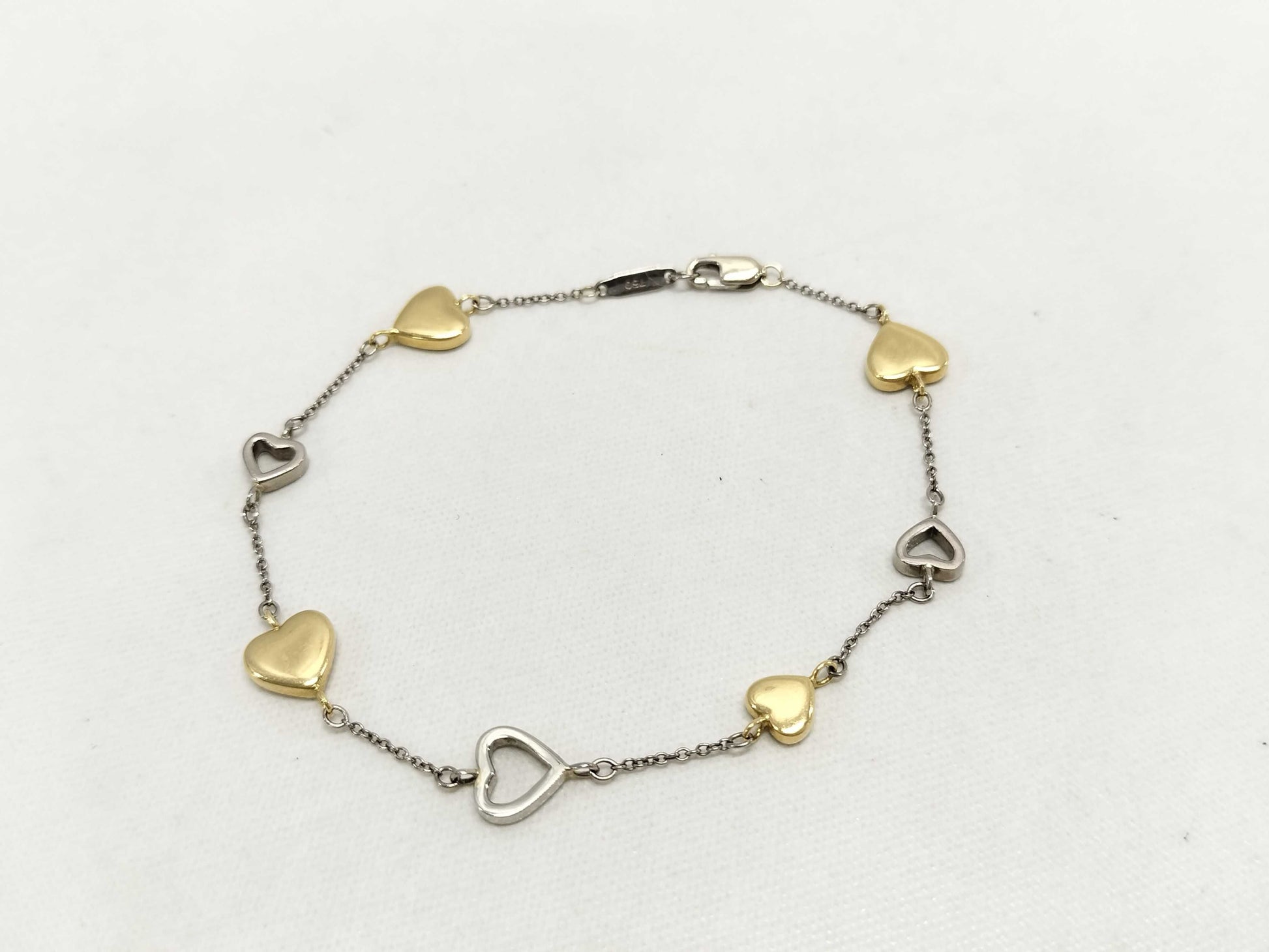 Tiffany & Co. Heart Bracelet/Bangle in Yellow Gold/White Gold 750 
