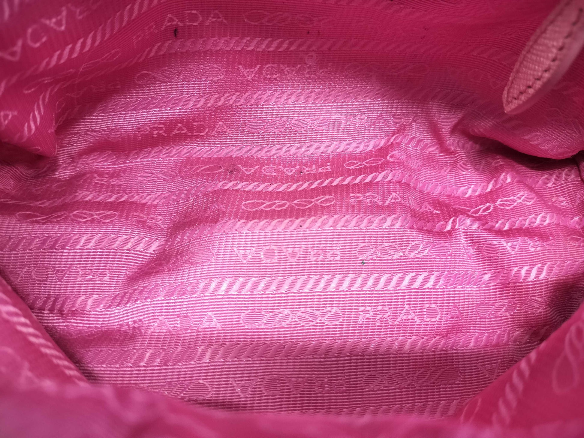 PRADA Prada Nylon Pouch with Elephant Print, Pink, Hand Strap