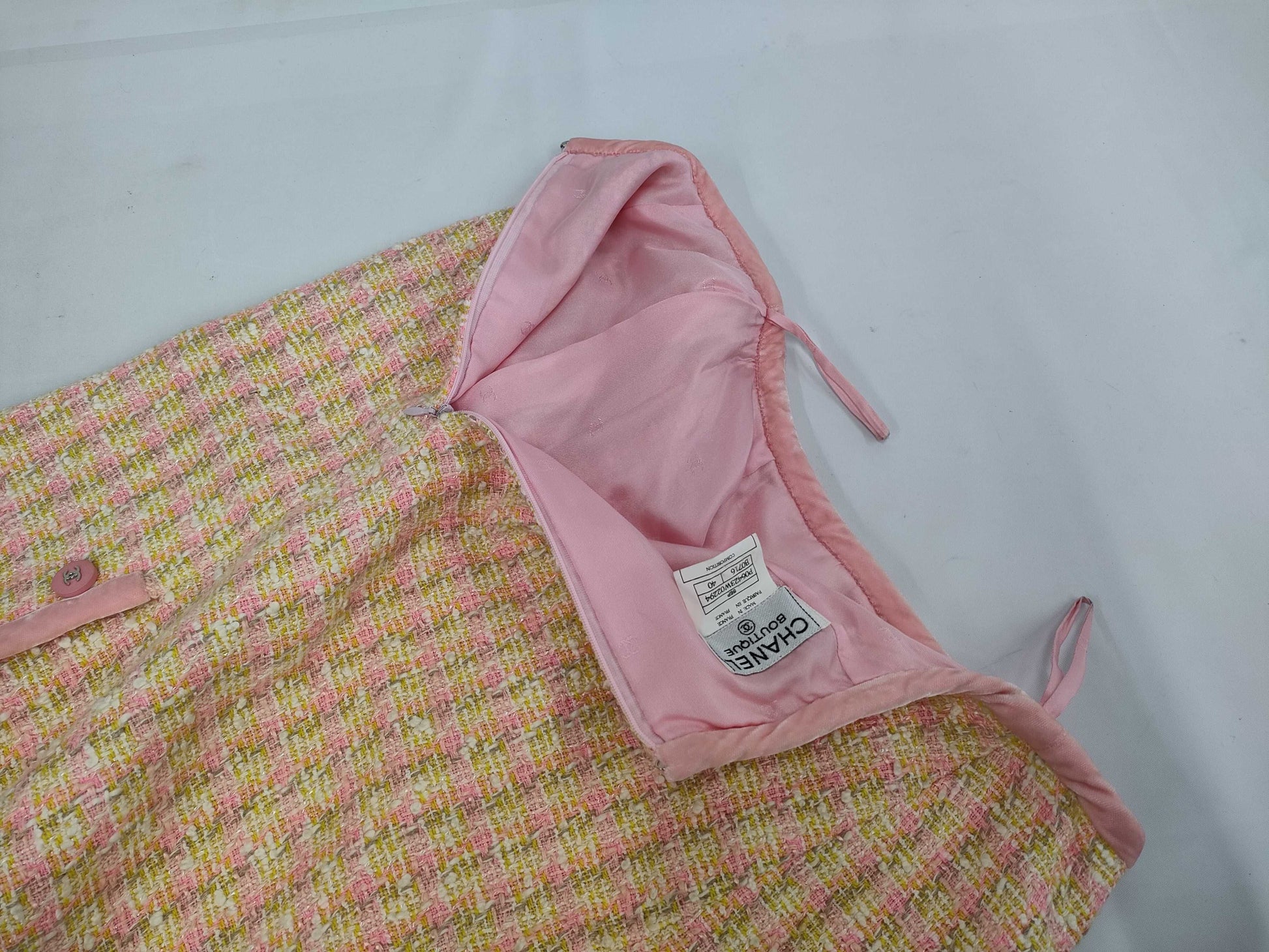 CHANEL Tweed Skirt Set with Coco Mark, 96P, P06423, Size 40, Other Apparel