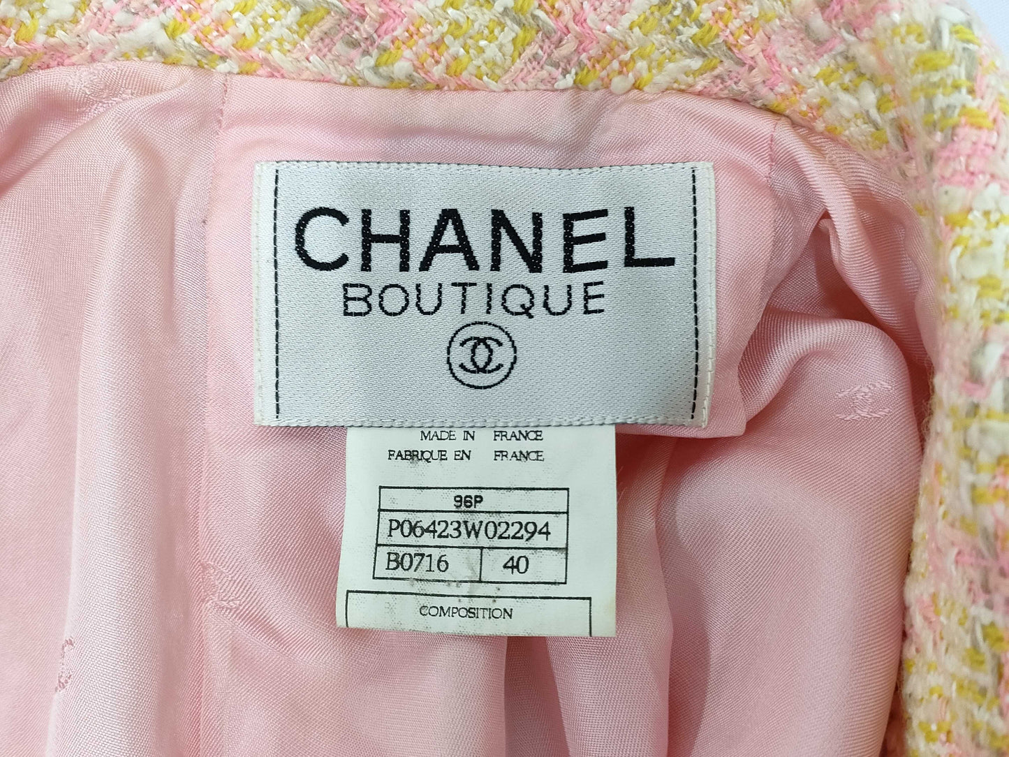 CHANEL Tweed Skirt Set with Coco Mark, 96P, P06423, Size 40, Other Apparel