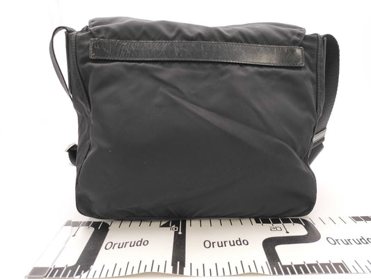 PRADA Prada Triangle Logo Black Shoulder Bag