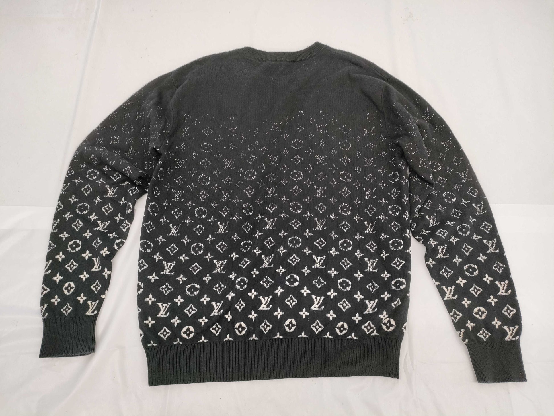 LOUIS VUITTON Knit Sweater Monogram Gradient Black M Tops