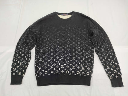 LOUIS VUITTON Knit Sweater Monogram Gradient Black M Tops