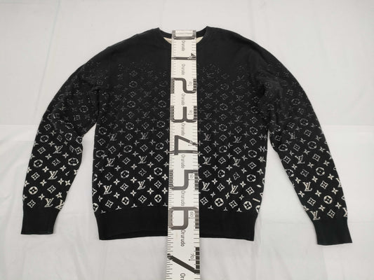 LOUIS VUITTON Knit Sweater Monogram Gradient Black M Tops