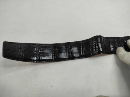 HERMES Niloticus Belt with Horse Harness Motif, Black, 〇G Belt