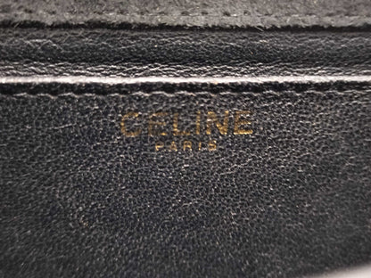 CELINE Suede Macadam Rhinestone Chain Shoulder Bag