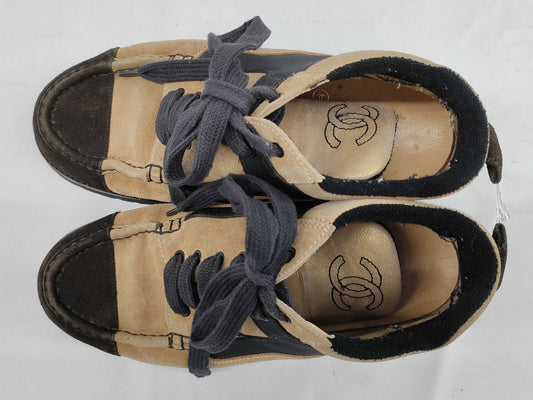CHANEL suede high-top sneakers, size 35