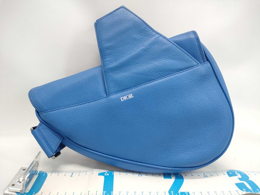 Dior Saddle Bag Leather Shoulder Bag Blue