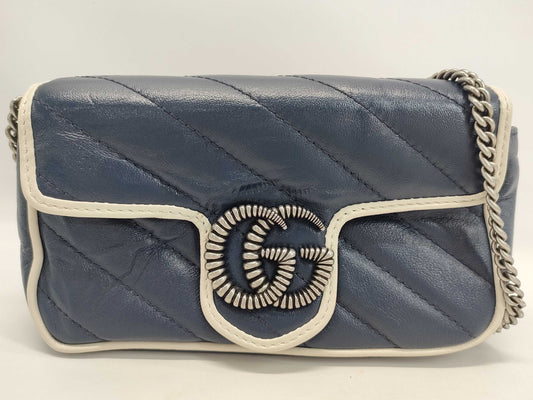 GUCCI GG Marmont Mini Shoulder Bag, Navy