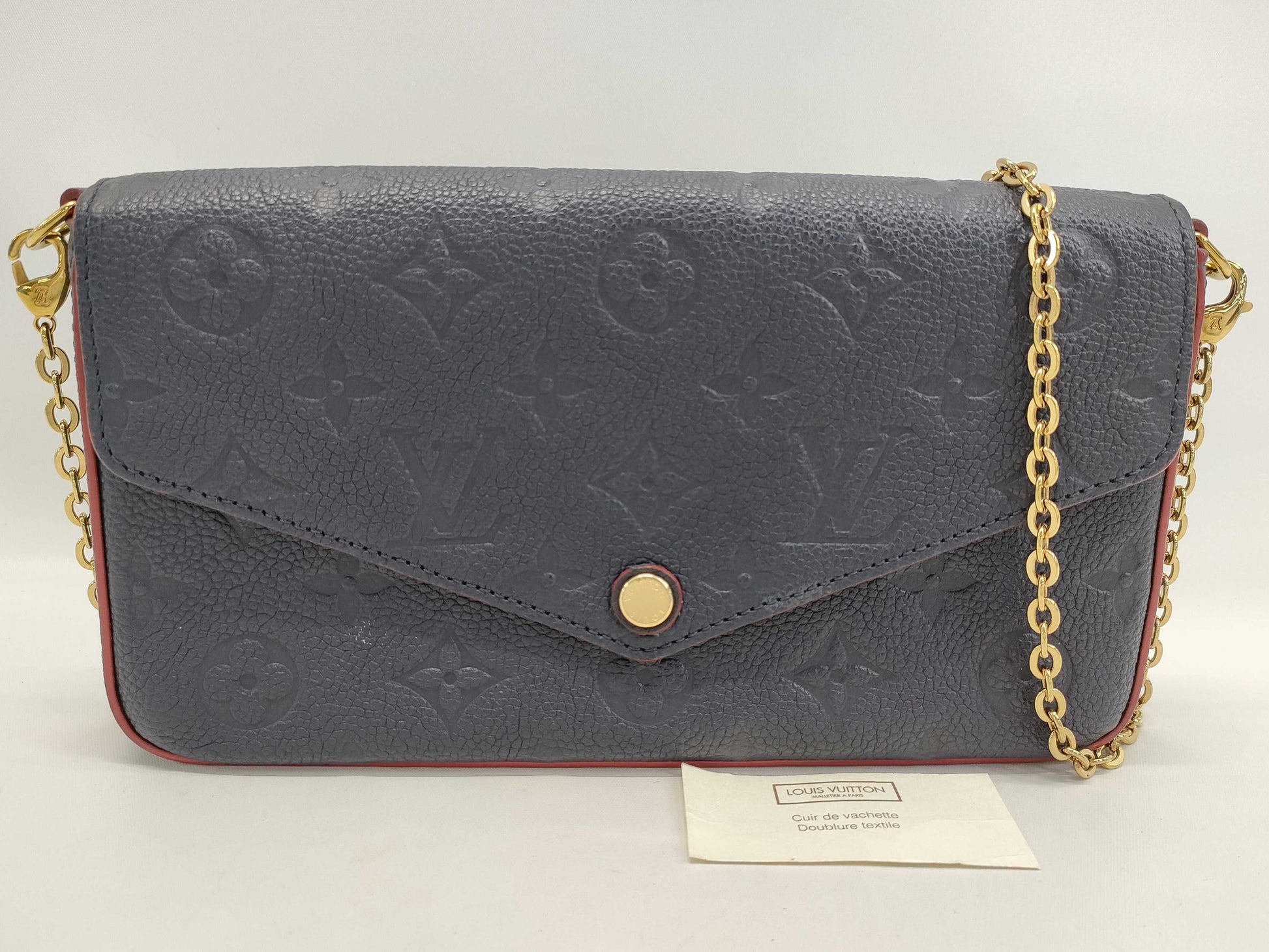 LOUIS VUITTON LV Empreinte Pochette Felicie Shoulder Bag Marine Rouge Shoulder Bag