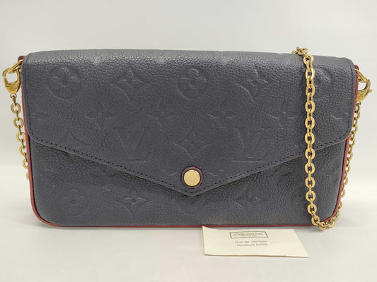 LOUIS VUITTON LV Empreinte Pochette Felicie Shoulder Bag Marine Rouge Shoulder Bag