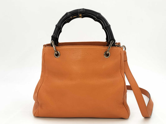 GUCCI Bamboo Shopper 2-Way Bag, Orange, 336032, Handbag
