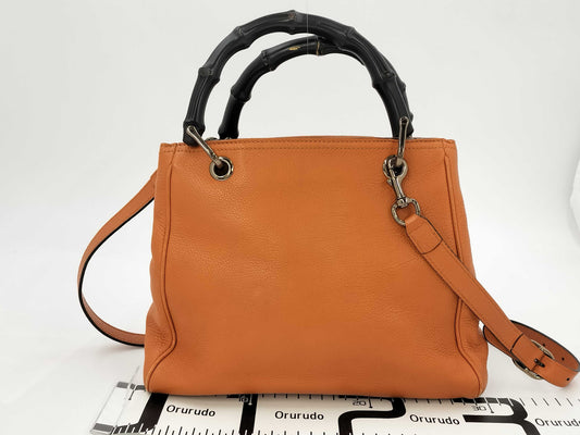 GUCCI Bamboo Shopper 2-Way Bag, Orange, 336032, Handbag
