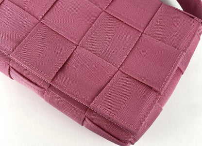 BOTTEGA VENETA Maxi Intrecciato Cassette Canvas Shoulder Bag, Pink