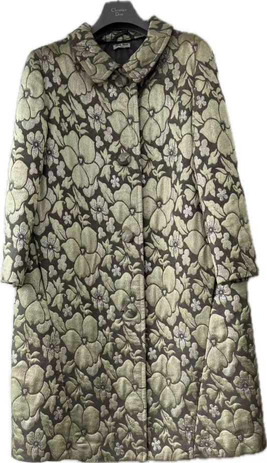 Miu Miu Miu 3D Silver Line Carving Coat Size 42 Cardigan