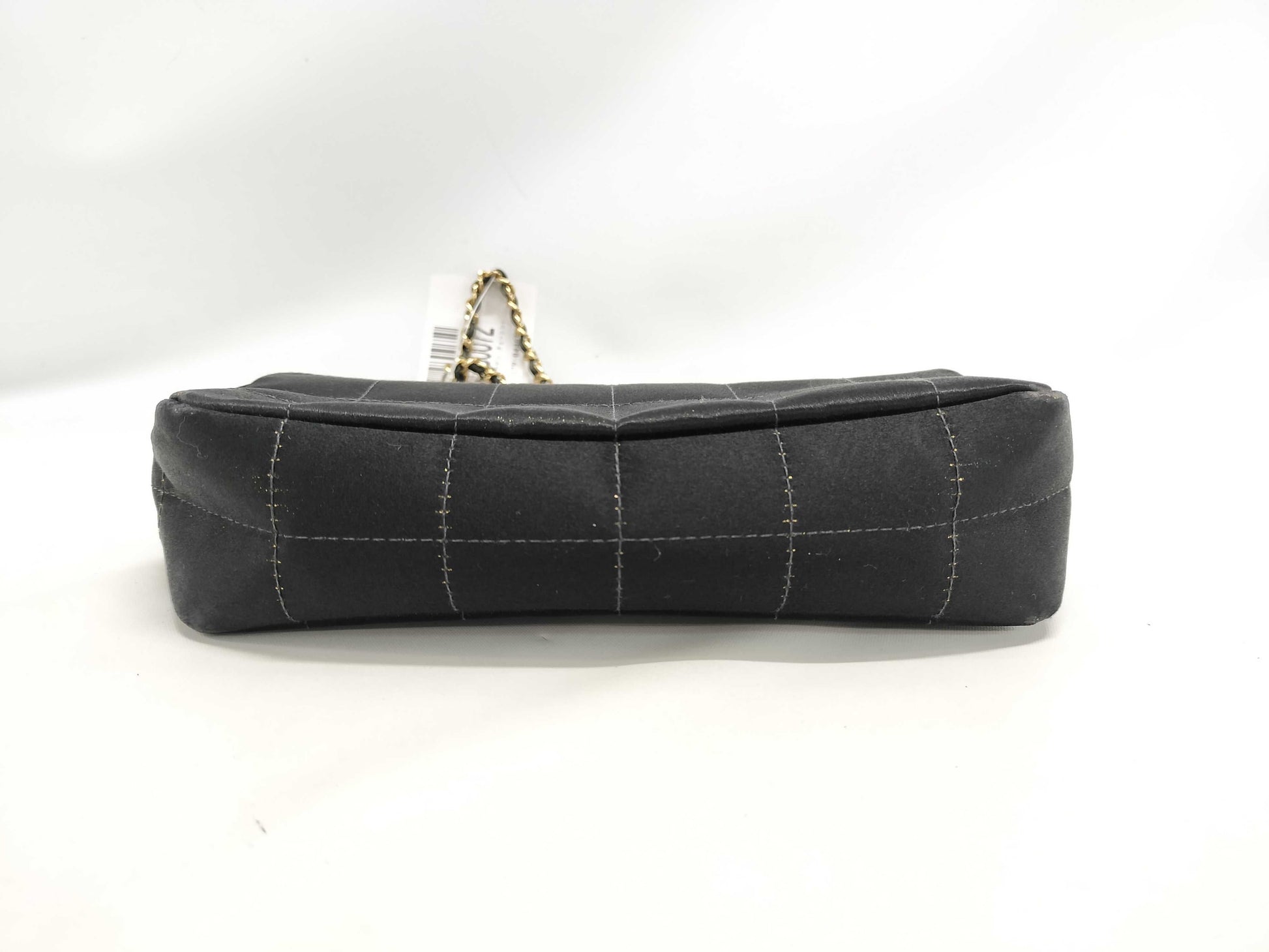 CHANEL Chocobar Satin Chain Shoulder Bag with Coco Mark, Black