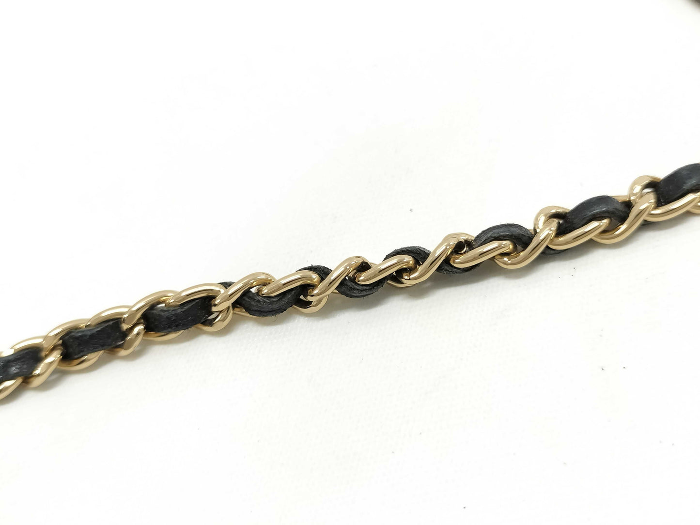 CHANEL Chocobar Satin Chain Shoulder Bag with Coco Mark, Black