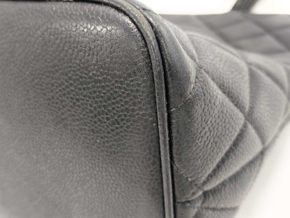 CHANEL Caviar Skin Tote Bag, Reproduction Tote Bag, Large Coco Mark, Matelasse, Black Tote Bag