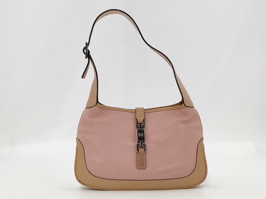 GUCCI GUCCI Shoulder Bag Jackie Pink Brown Suede Leather Women's Handbag
