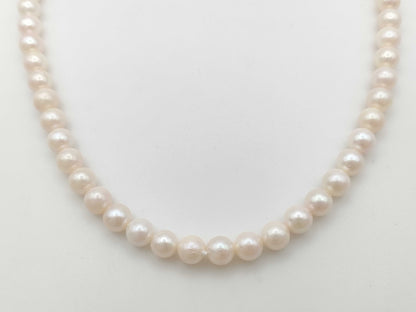 Pearl diameter approximately 6.5mm-6.8mm, Sterling Silver, 29.3g, Necklace 