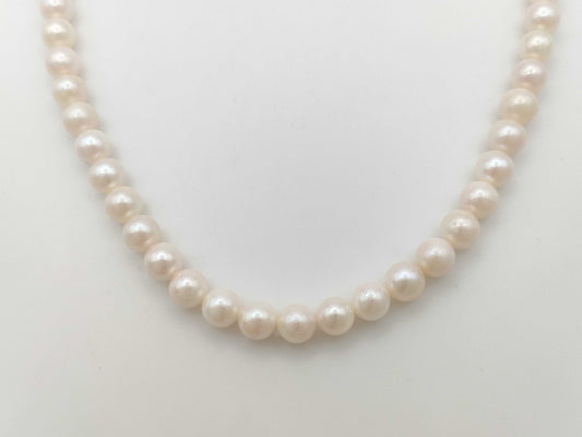 Pearl diameter approximately 6.5mm-6.8mm, Sterling Silver, 29.3g, Necklace 