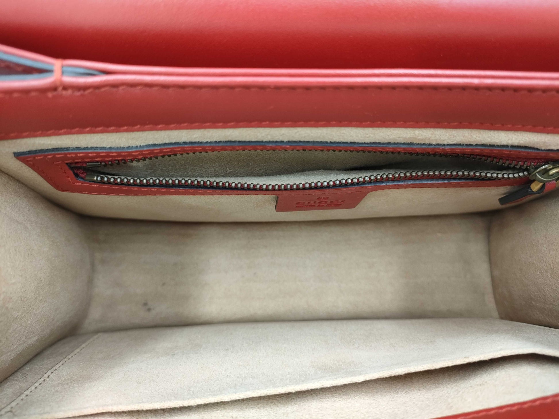 GUCCI Queen Margaret Stripe Bee 476541 White x Red x Navy Leather Shoulder Bag Women's Handbag