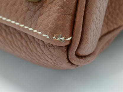 HERMES Kelly 35 Brown □D Gold Hardware Handbag