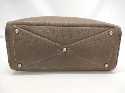 HERMES HERMES Victoria 35 Taurillon Etoupe Tote Bag