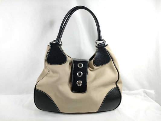 PRADA Prada Canvas Leather Handbag