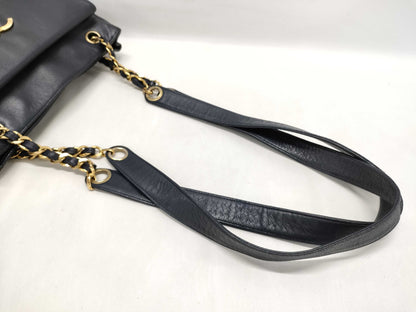 CHANEL Lambskin Coco Chain Shoulder Tote Bag with Crushed Seal