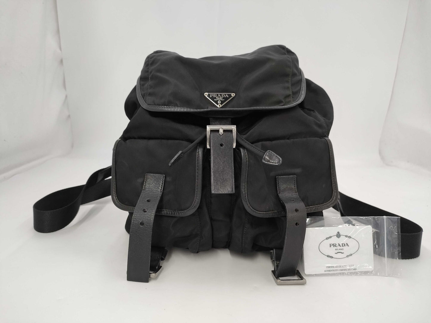 PRADA PRADA Nylon x Leather Backpack Rucksack