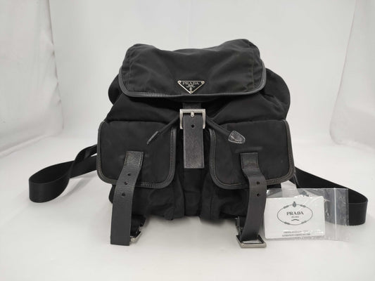 PRADA PRADA Nylon x Leather Backpack Rucksack