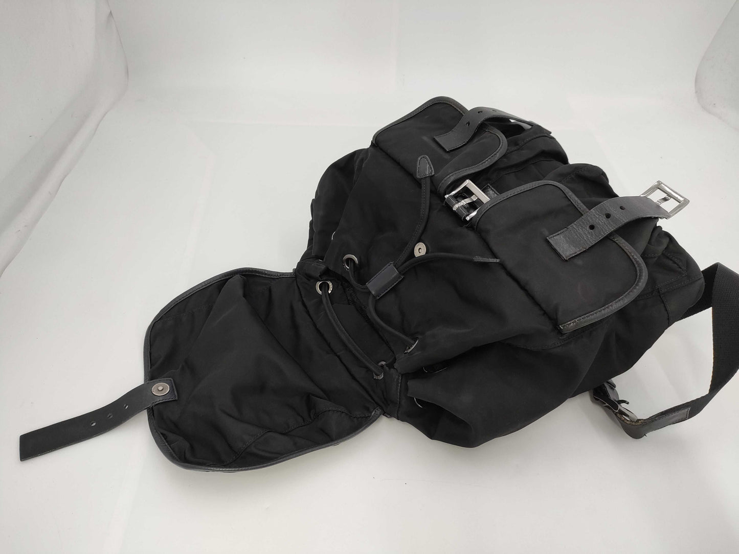 PRADA PRADA Nylon x Leather Backpack Rucksack