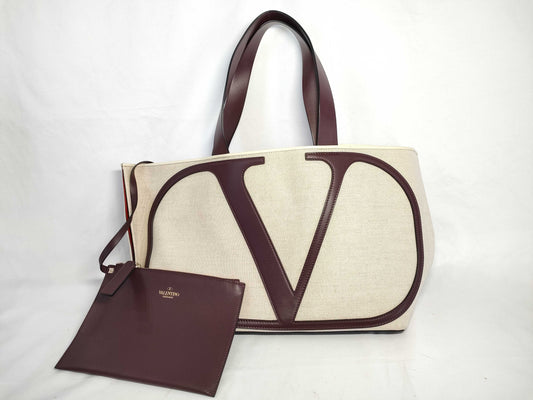 VALENTINO RED VALENTINOV logo tote bag