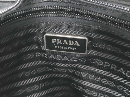 PRADA Nylon Prada Shoulder Bag with Triangle Logo in Black