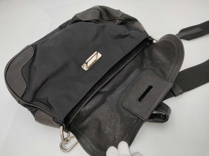PRADA Prada nylon and leather black shoulder bag