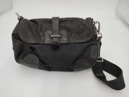 PRADA Prada nylon and leather black shoulder bag