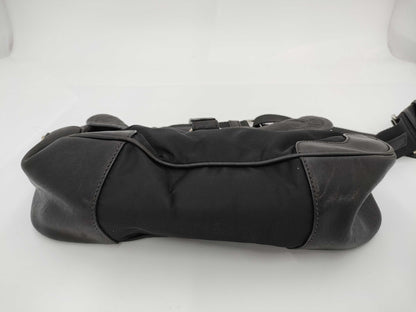 PRADA Prada nylon and leather black shoulder bag