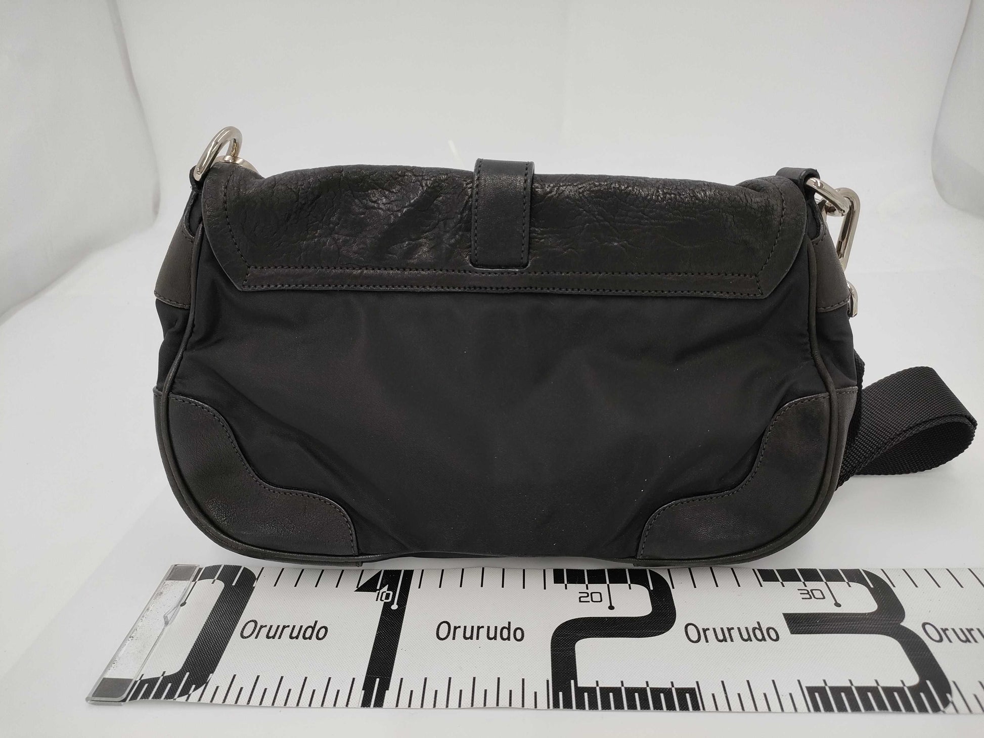 PRADA Prada nylon and leather black shoulder bag
