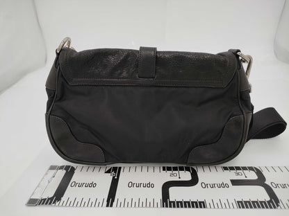 PRADA Prada nylon and leather black shoulder bag