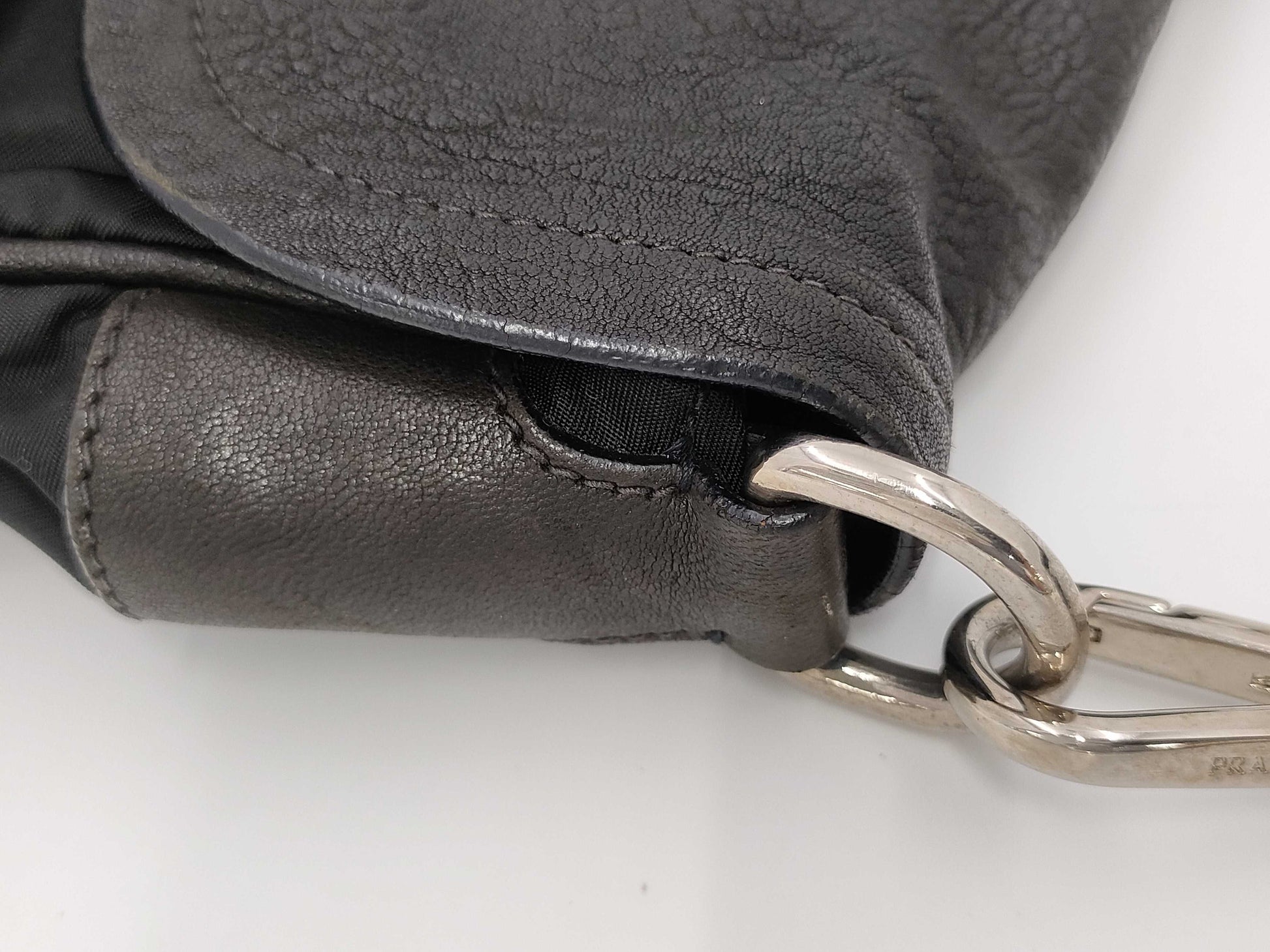 PRADA Prada nylon and leather black shoulder bag